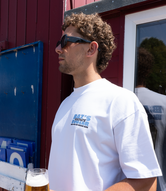 Baz's Boozer Tee White